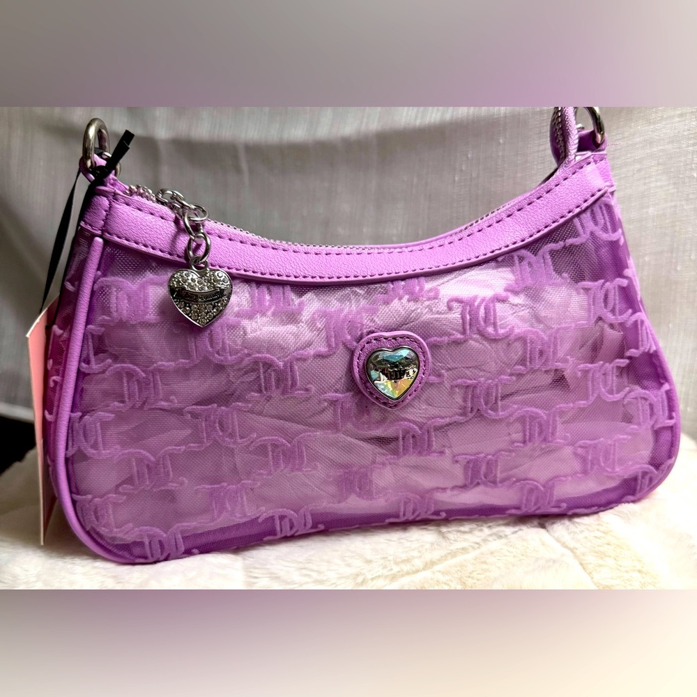 NEW Juicy Couture Violet Purple Tulle Mesh Shoulder Bag